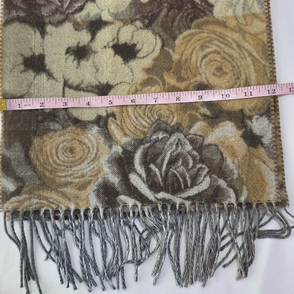V.FRAAS  Cashmink Scarf  Women’s Softer Than Cashmere Floral beige/black 64